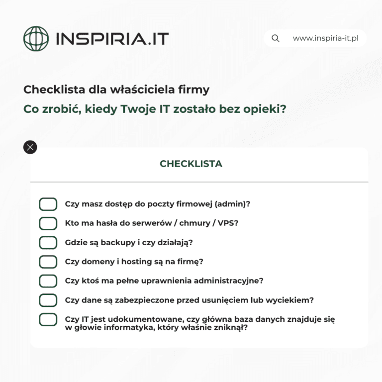 Grafiki - checklista artykuł blogowy znikający informatyk